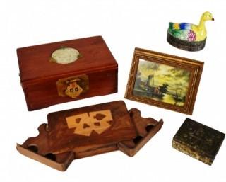 Collection of Jewelry, Trinket and Card Boxes