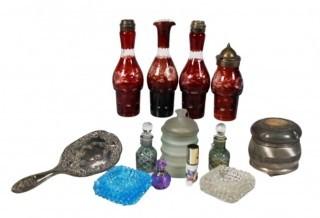 Perfume Bottles, Vanity Items and Cut to Clear Crystal Cruet Set