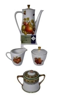 Three (3) Piece Coffee Set by Bavaria Seltmann Weiden and Additional Sugar Jar.