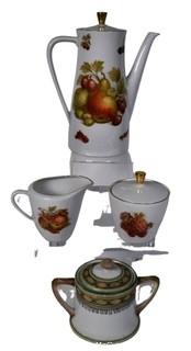 Three (3) Piece Coffee Set by Bavaria Seltmann Weiden and Additional Sugar Jar.