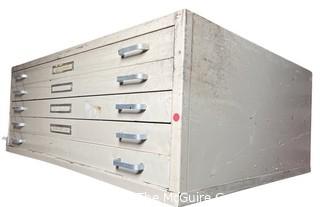 47 x 35.5 x 17.5"T Commercial Grade 5 Drawer Metal Flat File