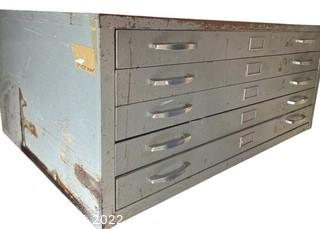 41 x 29.5 x 17.5"T Commercial Grade 5 Drawer Metal Flat File