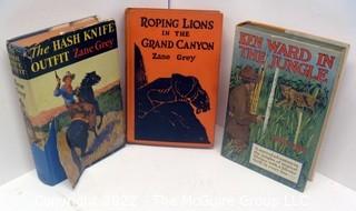 Selection of Three Zane Grey Children's Books 1920-30's