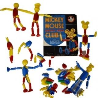 Vintage 1955 Walt Disney's Mickey Mouse Club Krazy Ikes Construction Set