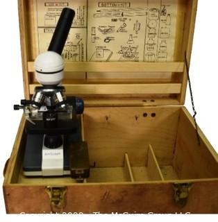 AmScope Microscope in Wood Science Kit Chest