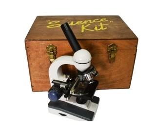 AmScope Microscope in Wood Science Kit Chest