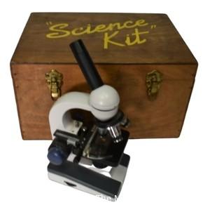 AmScope Microscope in Wood Science Kit Chest