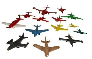 Squadron of Vintage Plastic and Celluloid Airplanes, Some by Renwal