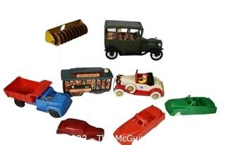 Motorcade of Vintage Tin, Celluloid and Plastic Toy Cars 