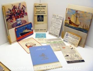 Ephemera: Queen Elizabeth 1952 trip to Europe: tickets, menues, ship info