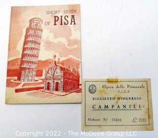 Ephemera: Return Trip onQueen Elizabeth 1952 to US: tickets, sightseeing brochures 