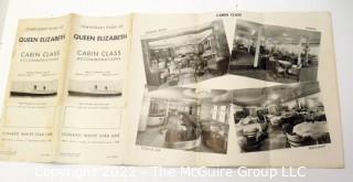 Ephemera: Return Trip onQueen Elizabeth 1952 to US: tickets, sightseeing brochures 