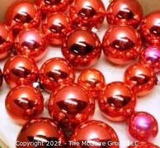 Vintage Mercury Glass Christmas Ornaments in Red. 