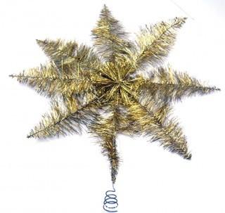 Vintage Tinsel Star Christmas Tree Topper.  12" tall. 