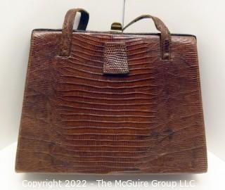 Vintage Alligator Handbag with Snap Closer. 