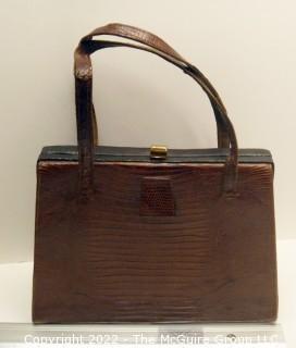 Vintage Alligator Handbag with Snap Closer. 