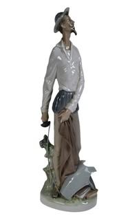 12"T Don Quixote Standing Up Lladro Glazed Porcelain Figurine. 