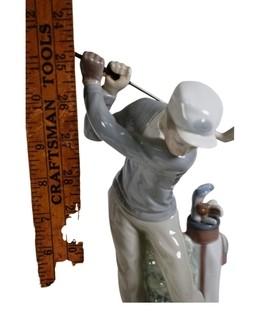 12"T Lladro Porcelain Golfer Figurine.  