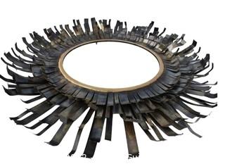 Three Dimensional Sunburst Wall Mirror with Tin Rays,  36" diameter.