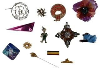 Group of Costume Jewelry Brooches