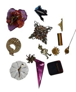 Group of Costume Jewelry Brooches