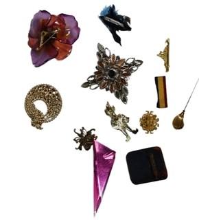 Group of Costume Jewelry Brooches