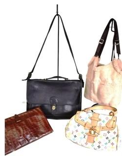 Four (4) Designer Handbags Including Black Leather Coach Briefcase and Ugg Shoulder Bag