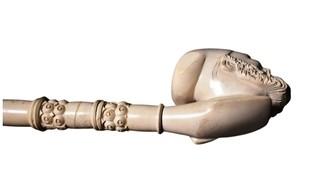 Long Hand Carved Made in Turkey Meerschaum Pipe