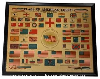 Framed with out Glass Poster of the Flags of Liberty, 1940. 16" x 20"