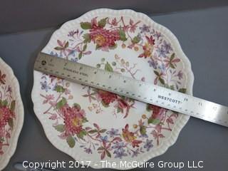 Collection including 4 English Copeland Spode dinner plates 