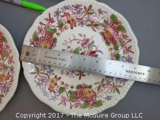 Collection including 4 English Copeland Spode dinner plates 