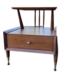 Mid-Century "Auburn" Two-Tier Nightstand by Kent Coffey