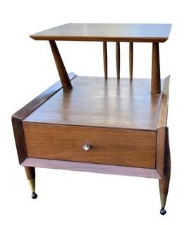 Mid-Century "Auburn" Two-Tier Nightstand by Kent Coffey