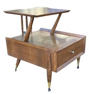 Mid-Century "Auburn" Two-Tier Nightstand by Kent Coffey