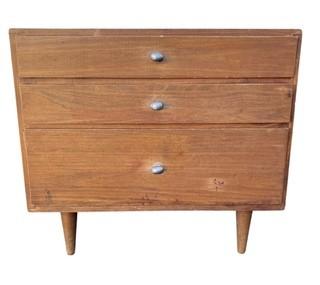 Mid Century Modern Three (3) Drawer Dresser or Night Table. 17" x 22" x 24"