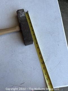 Antique Stone Mason's Toothed Axe with Cast Iron Head.