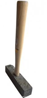 Antique Stone Mason's Toothed Axe with Cast Iron Head.