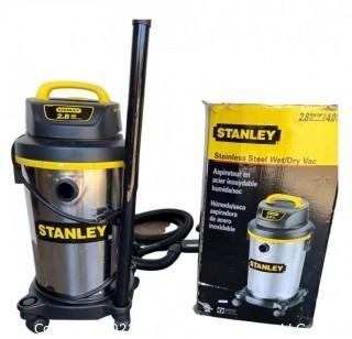 2.8 HP 4 Gal. Stanley Stainless Steel Wet Dry Shop Vacuum 