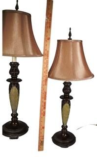 Three (3) Contemporary Candle Stick Table Lamps