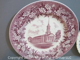 Eclectic collection of china including numerous Wedgwood pieces including Gettysburg College collector plate  