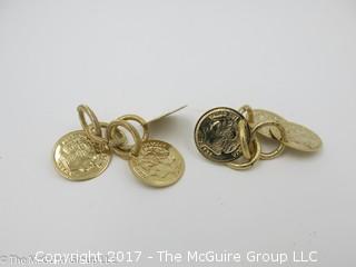 Pair of ladies "coin" earrings #1407