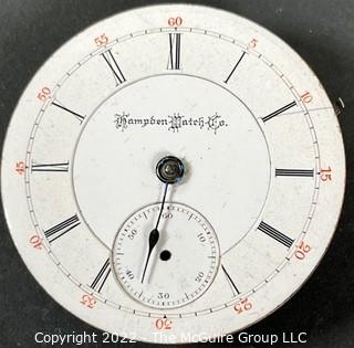 (Movement Only) HWC Canton, Ohio Model "59" 18S-15J-ON3L-Adj.-RRG (EA333 Ency. at 144) #480144 Micrometer Regulator  