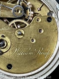 NYWC William Romp 3/4 Plate 1st Year of Production 18S-15J-HG2K-Adj. (King) (EA698) #274 Note: SN is not shown on plate, but is what the watchmaker's inventory indicated