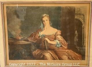 Framed Under Glass Color Lithograph of Madam Marie Henriette of France