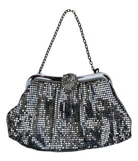 Whiting and Davis Silver Tone Chainmail Mesh Handbag