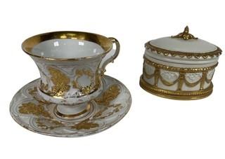 Meissen Porcelain China with Gold Decoration