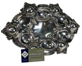 Silver Plate Unmarked Oyster Plate or Platter.