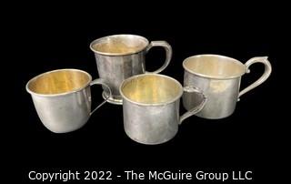 Four (4) Sterling Silver Baby Cups 282 grams