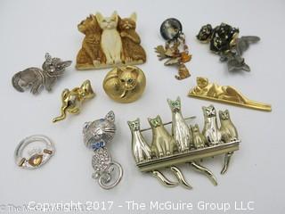 Collection including cat brooches #1436