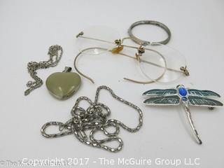 Collection of jewelry and eyeglass frames #1440